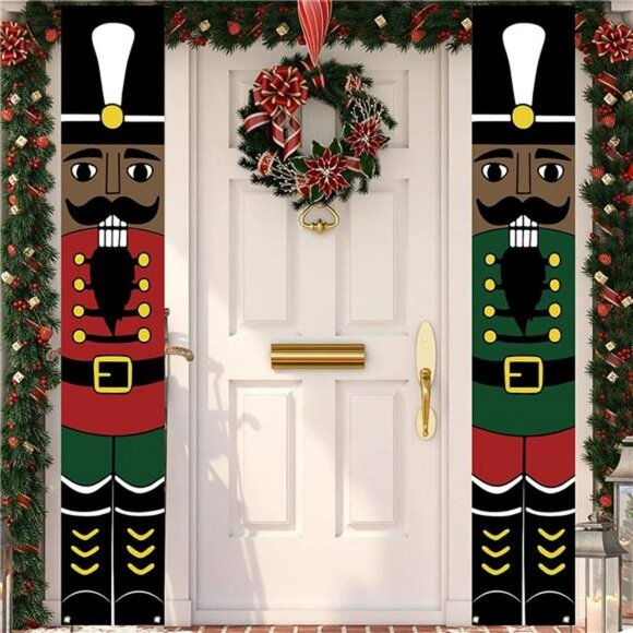 Black Nutcracker Christmas Decorations African American Nutcracker Porch Banner - Picture 1 of 6